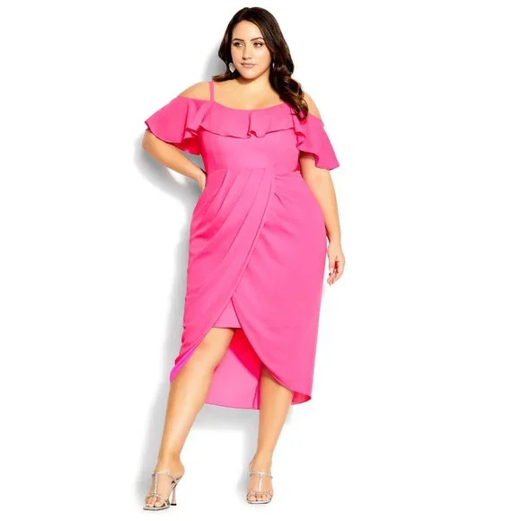 plunge neck mini dress Sugar on Top Floral Ruffles Plunge Neckline Mini Dress L